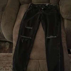 Black denim ripped pants in size 26 from H&M